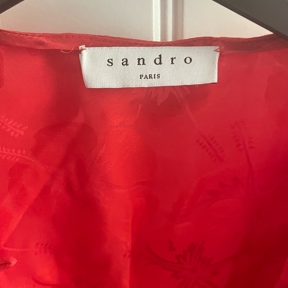 SANDRO Azelie silk-blend mini dress (red) - Picture 13 of 16